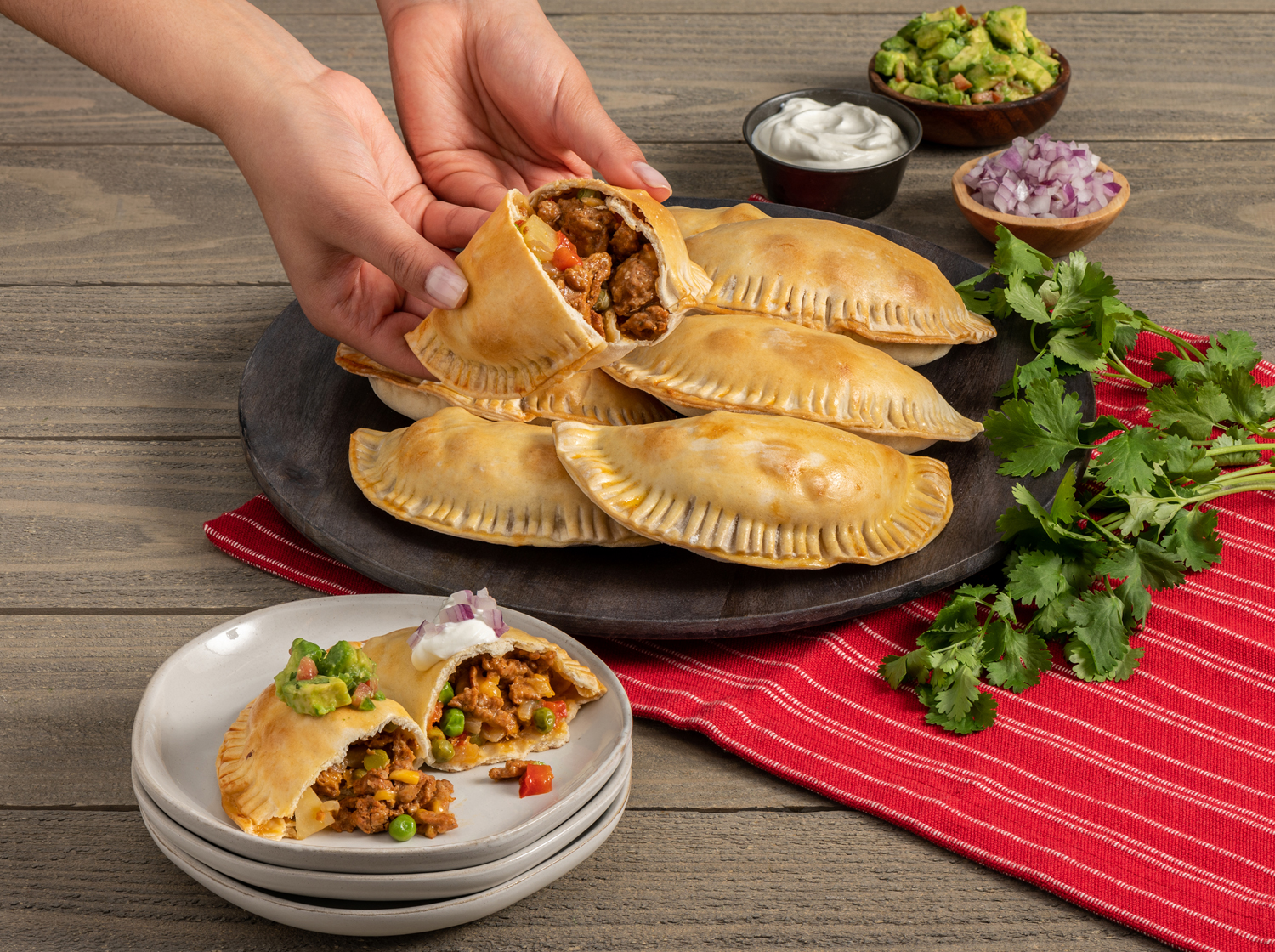 Colombian empanadas  with sauces