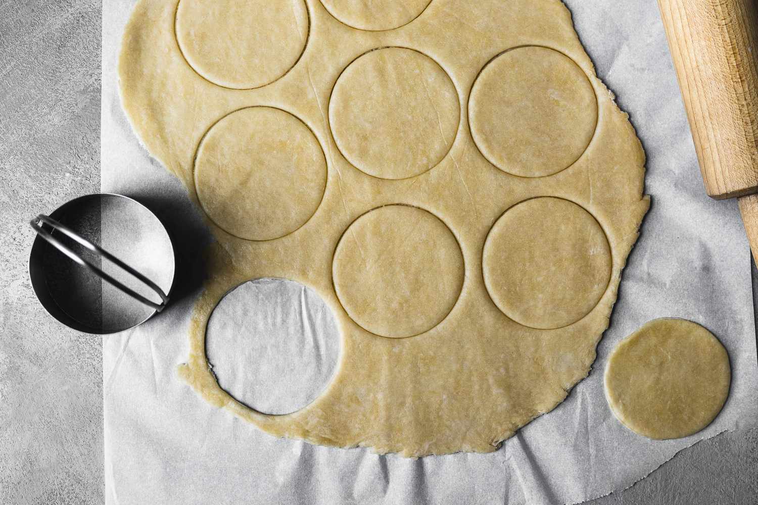 Roll and Cut the Dough from Cornmeal empanadass