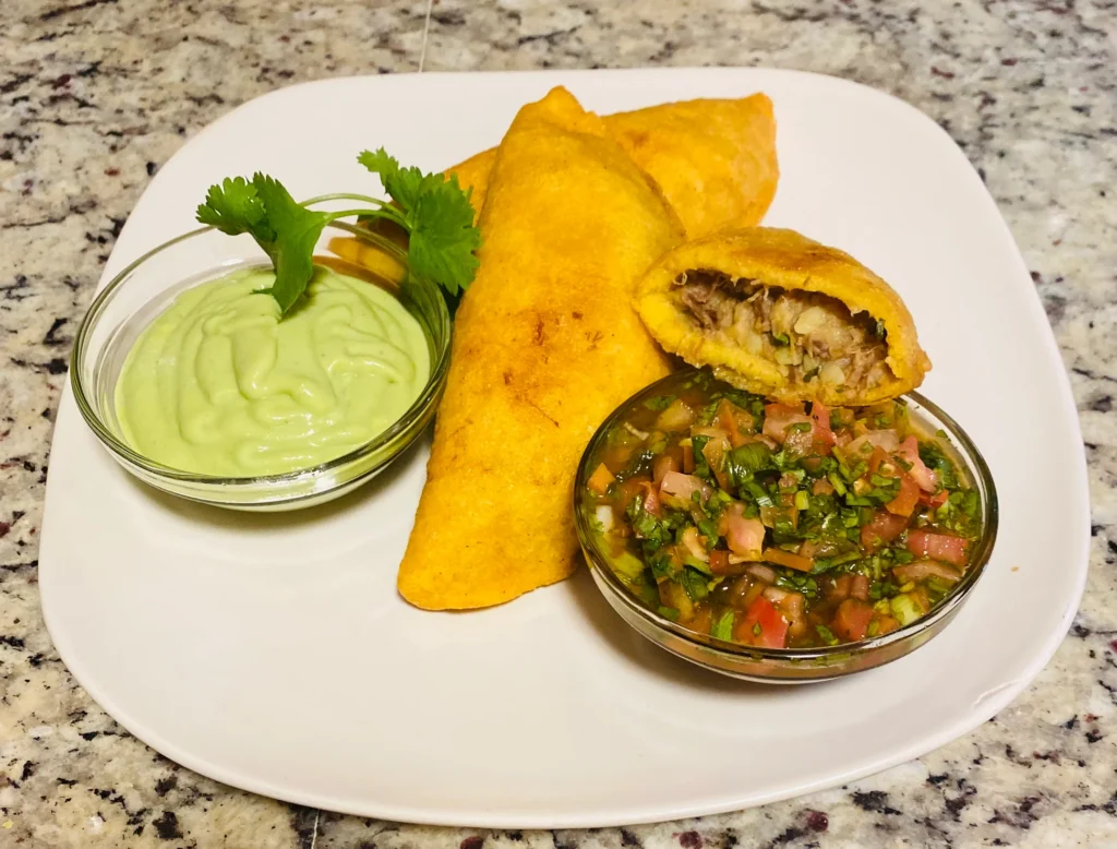 Authentic Colombian Empanadas with aji sauce